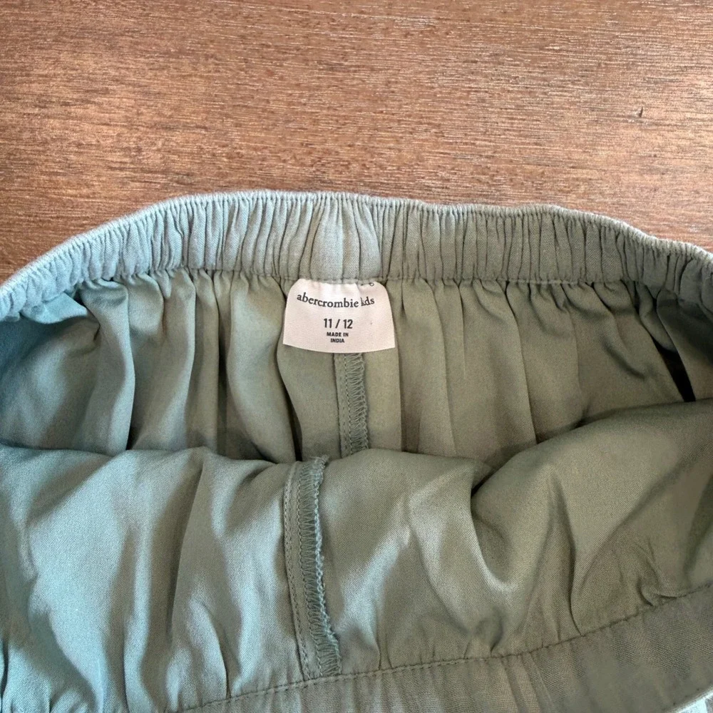 Abercrombie Kids Girls Sage Green Gauze Lace Set Top 9/10 Skirt 11/12 Boho